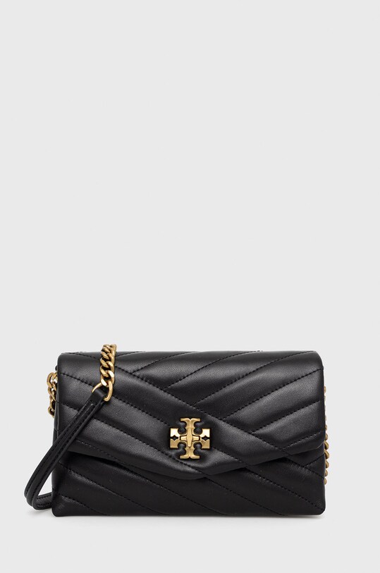 Tory Burch torebka skórzana Kira Chevron skóra licowa czarny 90343.001