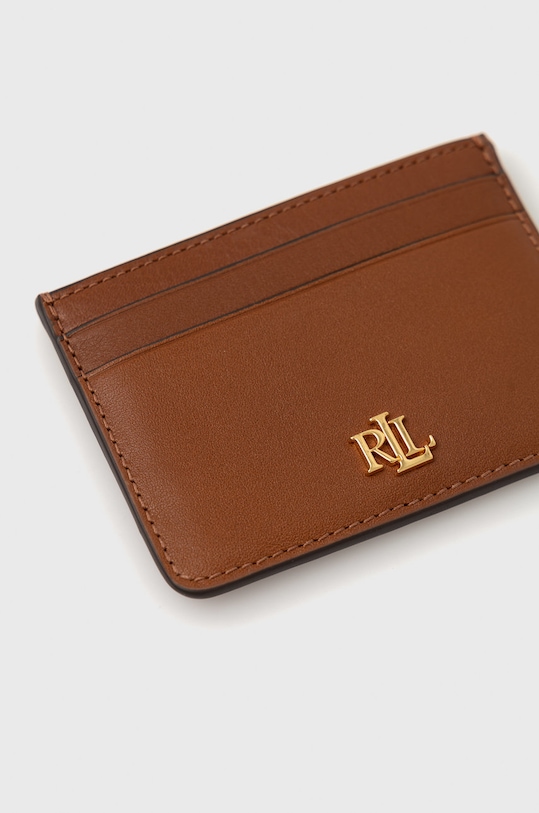 Шкіряний чохол на банківські карти Lauren Ralph Lauren 432876732002 коричневий AW22