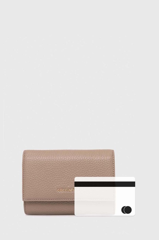 Coccinelle portfel skórzany E2.MW5.11.66.01 beżowy