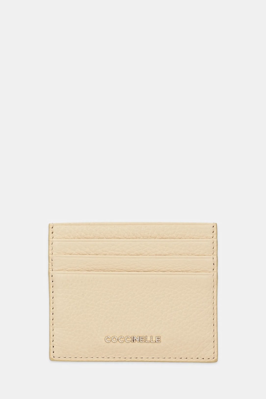 Coccinelle etui na karty skórzane beżowy E2.MW5.12.95.01
