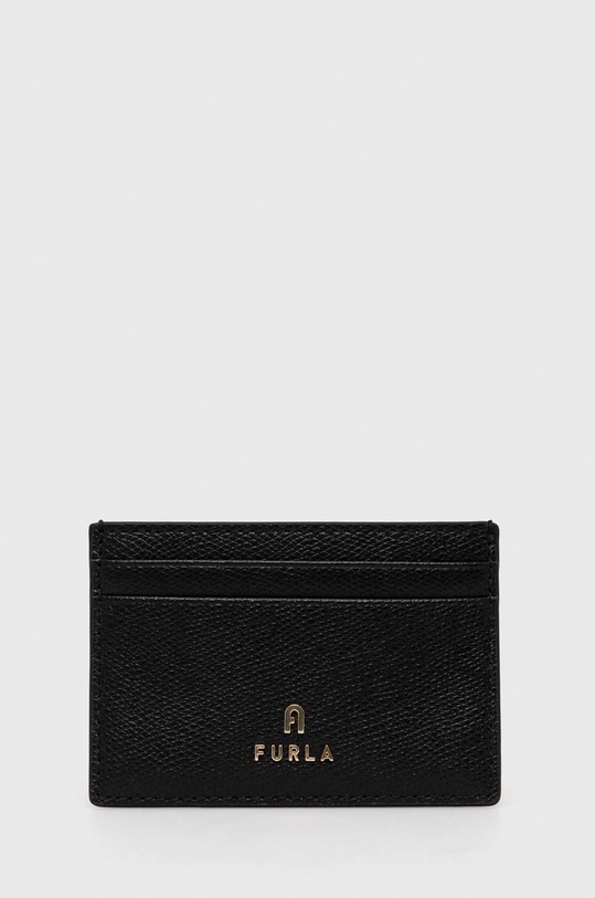 Шкіряний чохол на банківські карти Furla лицьова шкіра чорний WP00305.ARE000.ARES