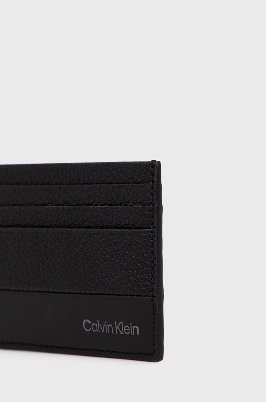 Akcesoria Calvin Klein etui na karty skórzane K50K509178.9BYY czarny