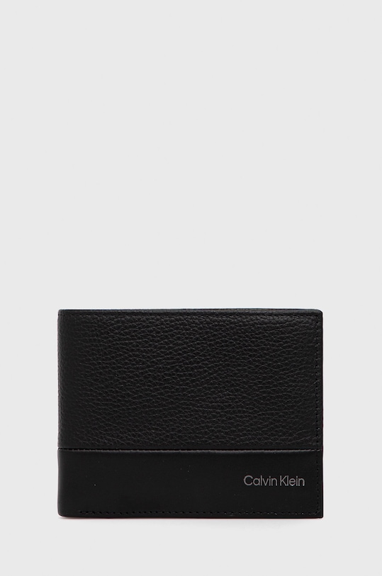 Calvin Klein portfel skórzany skóra licowa czarny K50K509180.9BYY