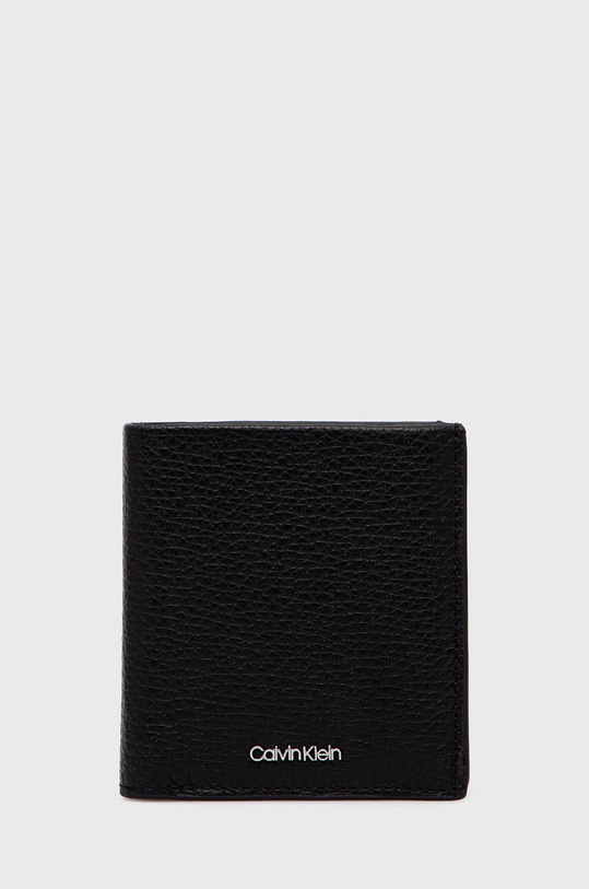 Calvin Klein portfel skórzany skóra licowa czarny K50K509624.9BYY