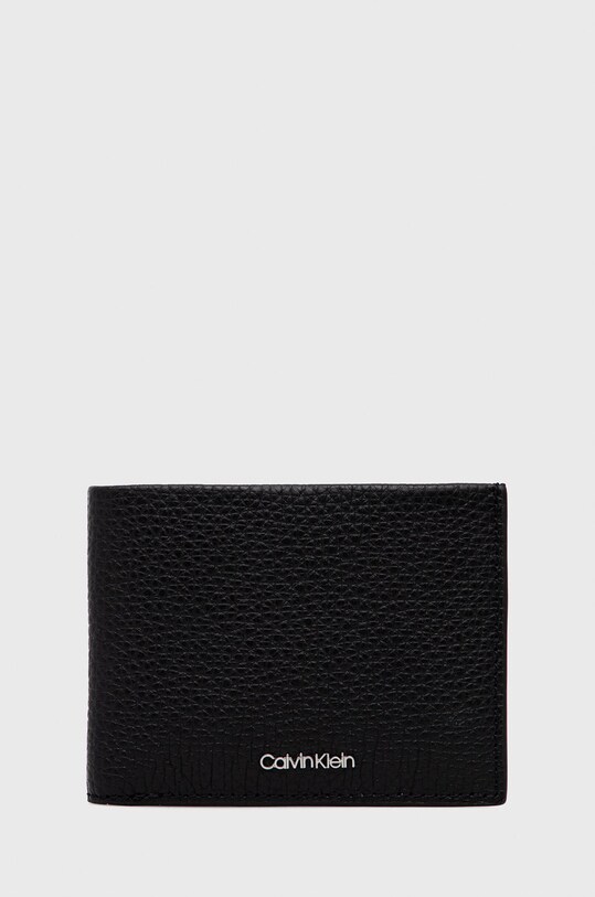 Кожен портфейл Calvin Klein гладка кожа черен K50K509620.9BYY