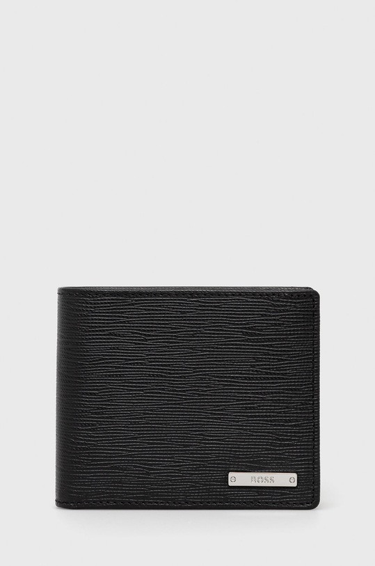 BOSS portfel skórzany skóra licowa czarny 50470450