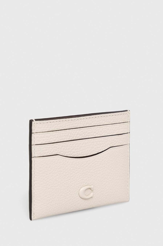 Coach etui na karty skórzane CC129 beżowy AA00