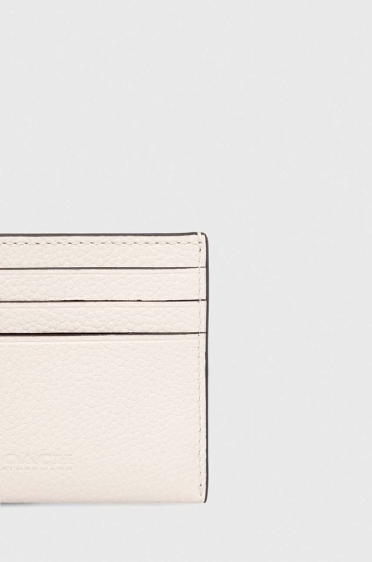 Akcesoria Coach etui na karty skórzane CC129 beżowy