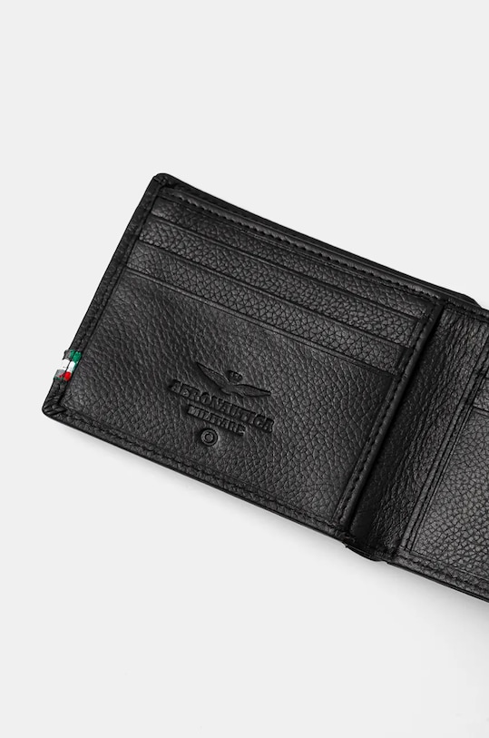Aeronautica Militare portfel skórzany AM100 czarny AW22