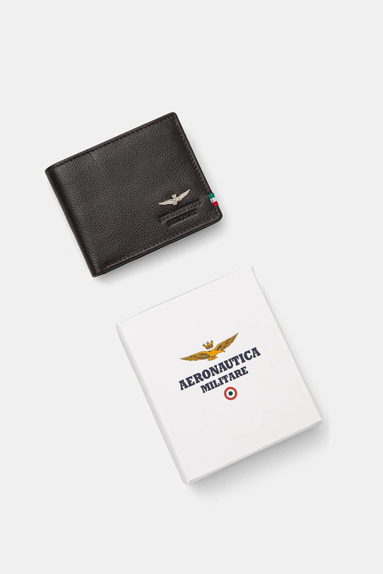 Kožená peňaženka Aeronautica Militare hnedá AM101