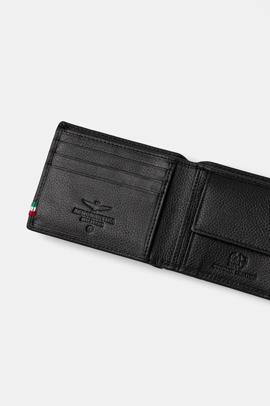 Akcesoria Aeronautica Militare portfel skórzany AM101 czarny