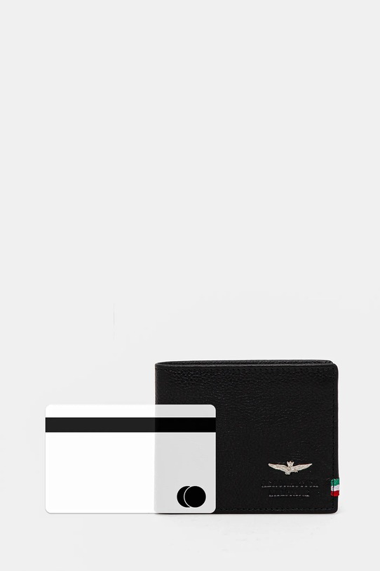 Aeronautica Militare portfel skórzany AM101 czarny