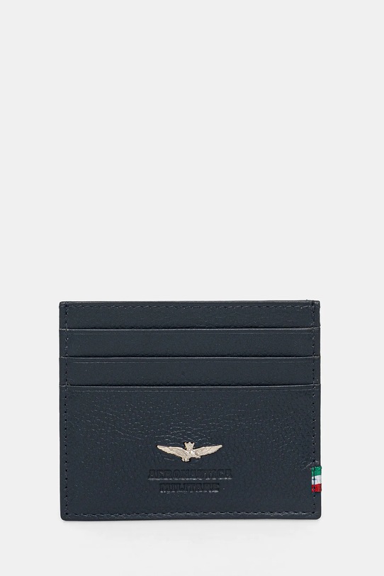 Aeronautica Militare etui na karty skórzane skóra licowa granatowy AM106