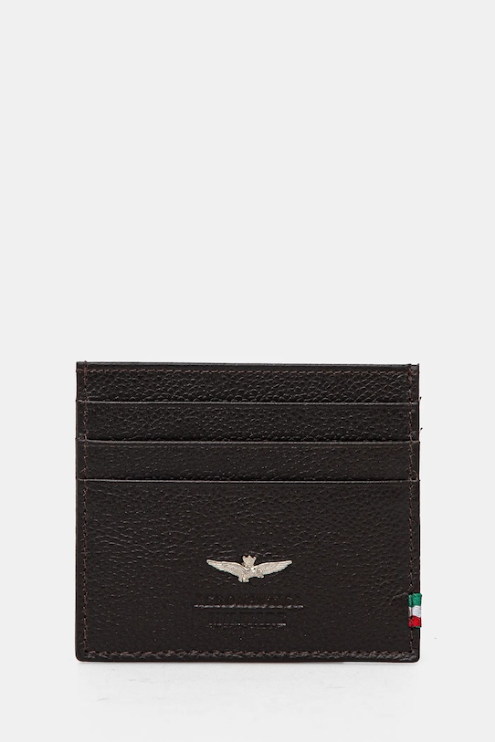 Aeronautica Militare etui na karty skórzane skóra licowa brązowy AM106