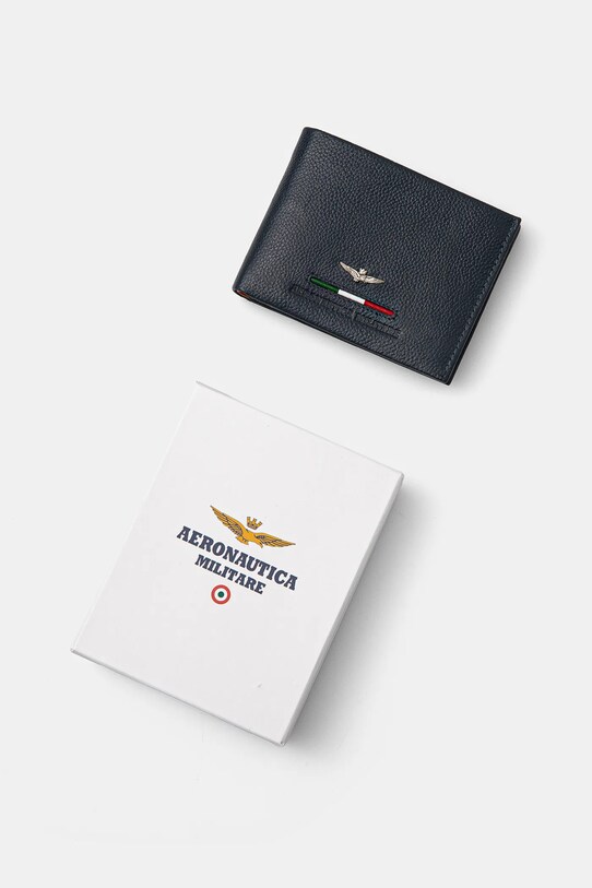 Kožená peňaženka Aeronautica Militare tmavomodrá AM151