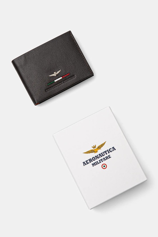 Aeronautica Militare portfel skórzany brązowy AM151