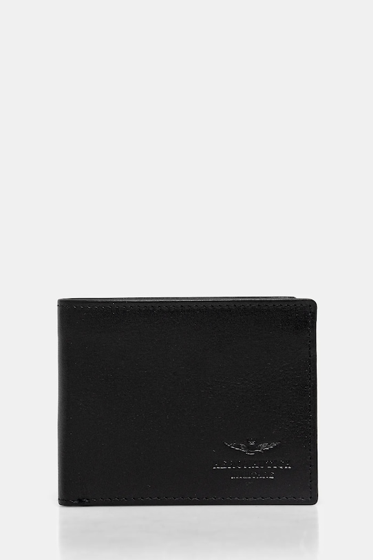 Aeronautica Militare portfel skórzany skóra licowa czarny AM170