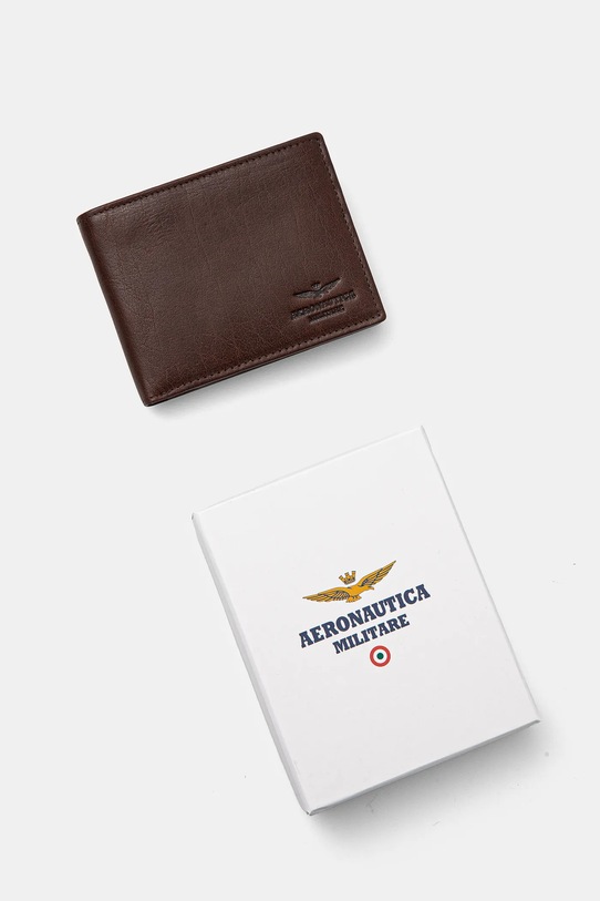 Kožená peněženka Aeronautica Militare hnědá AM171