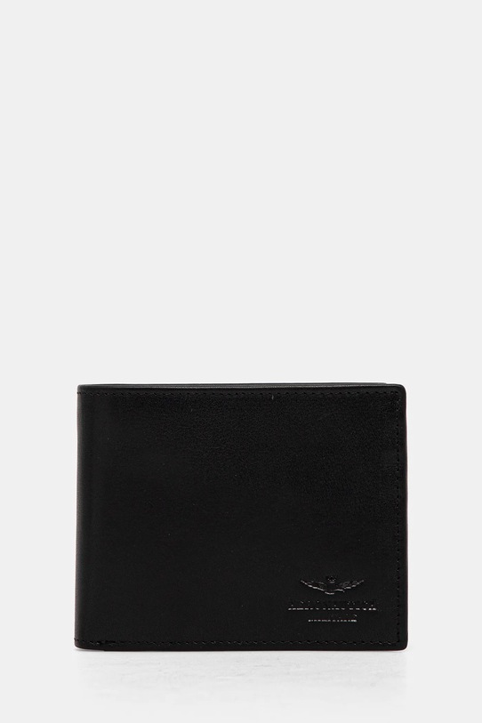 Kožená peněženka Aeronautica Militare přírodní kůže černá AM171