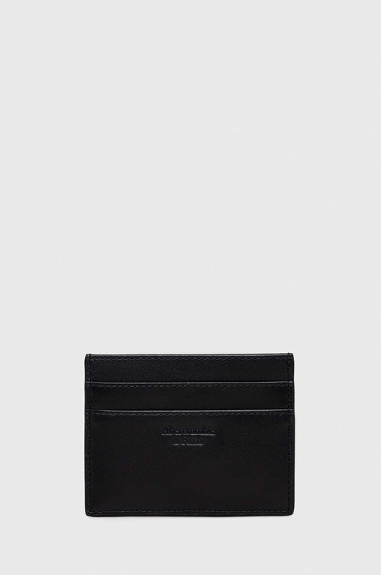 Usnjen etui za kartice Abercrombie & Fitch Zrnato usnje črna KI112.3083.900