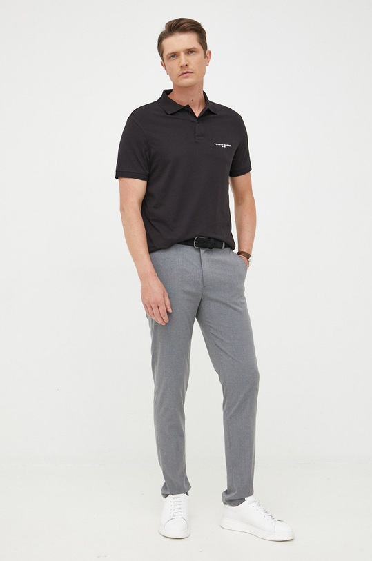 Bavlnené polo tričko Tommy Hilfiger MW0MW28792.9BYY čierna AW22