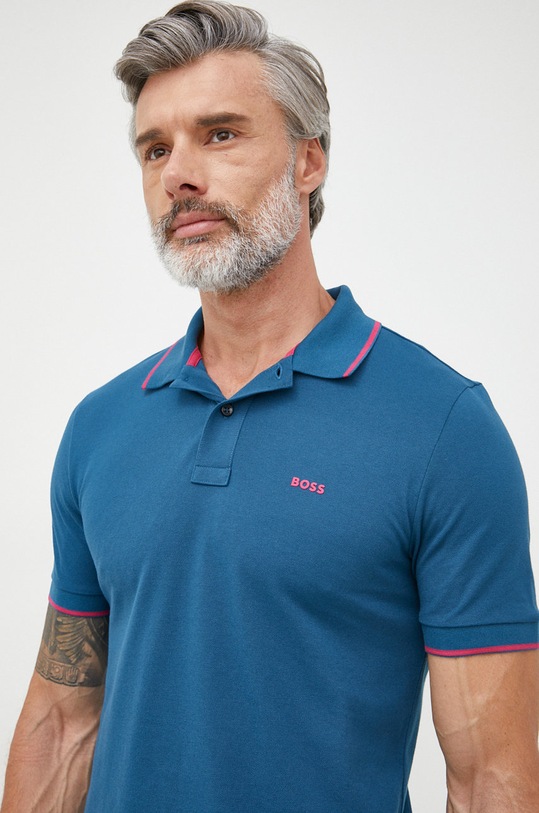 BOSS polo bawełniane regular niebieski 50471690