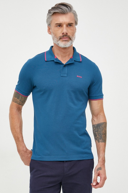 BOSS polo bawełniane niebieski 50471690