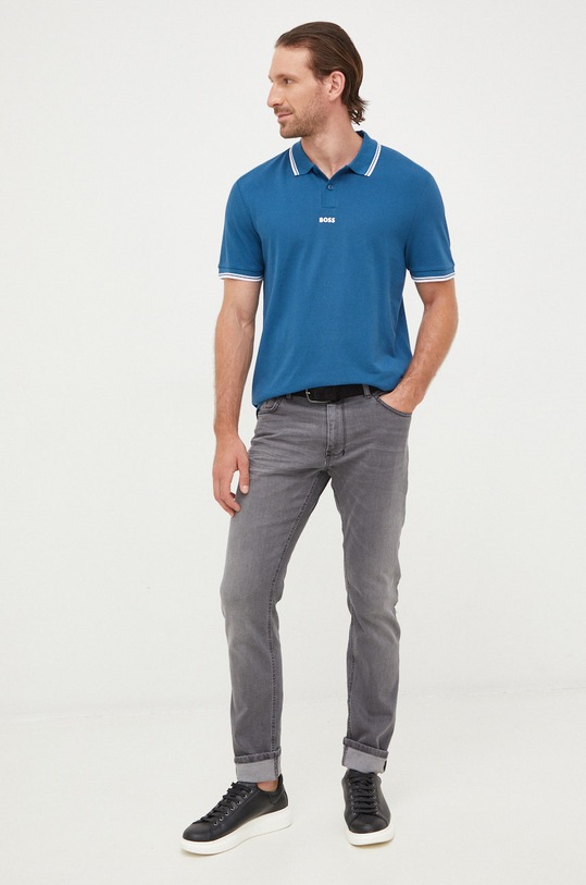 BOSS polo bawełniane BOSS ORANGE 50468843 50468843 niebieski AA00