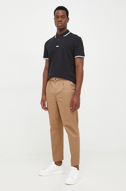 BOSS polo bawełniane BOSS ORANGE 50468843 50468843 czarny AA00