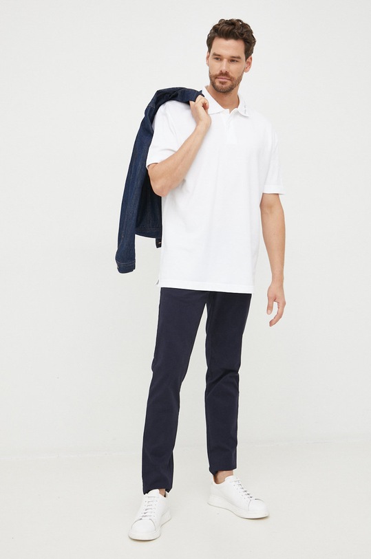 Calvin Klein Jeans polo bawełniane J30J320888.9BYY biały AW22