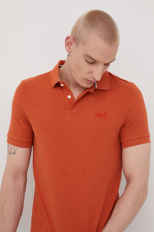 Bavlněné polo tričko Superdry hladký oranžová M1110247A.5EY