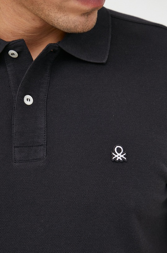 United Colors of Benetton polo bawełniane 3089J3179.100. czarny