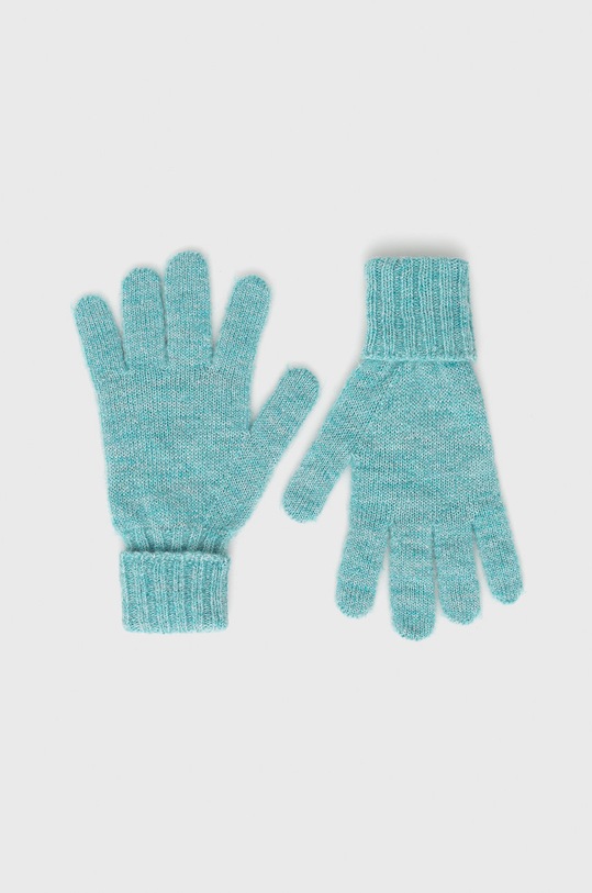 United Colors of Benetton rękawiczki z domieszką wełny z domieszką wełny turkusowy 106QCG007.G