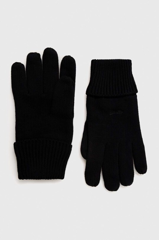 Pamučne rukavice Superdry bez uzorka crna M9310556A.02A