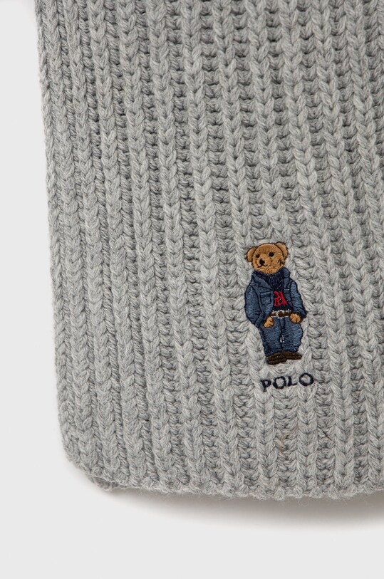 Μαντήλι από μείγμα μαλλιού Polo Ralph Lauren 455888203001 γκρί AW22