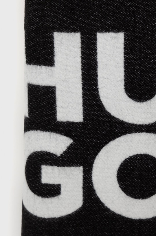 HUGO szalik wełniany 50481423 czarny AW22