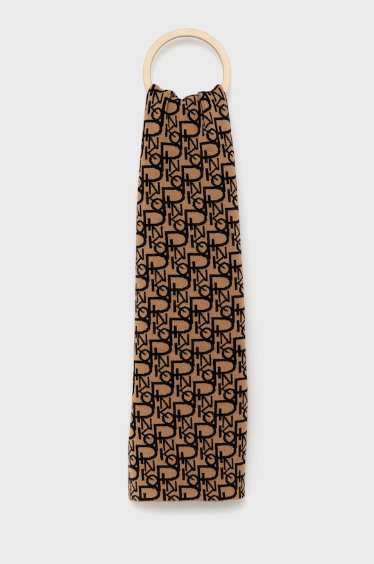 Pinko szalik z domieszką wełny dzianina brązowy 1G2064.Y7H1