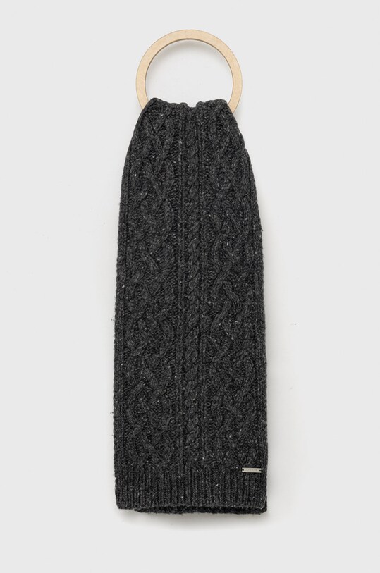 Vlnený šál Lauren Ralph Lauren melanž sivá 454896672002