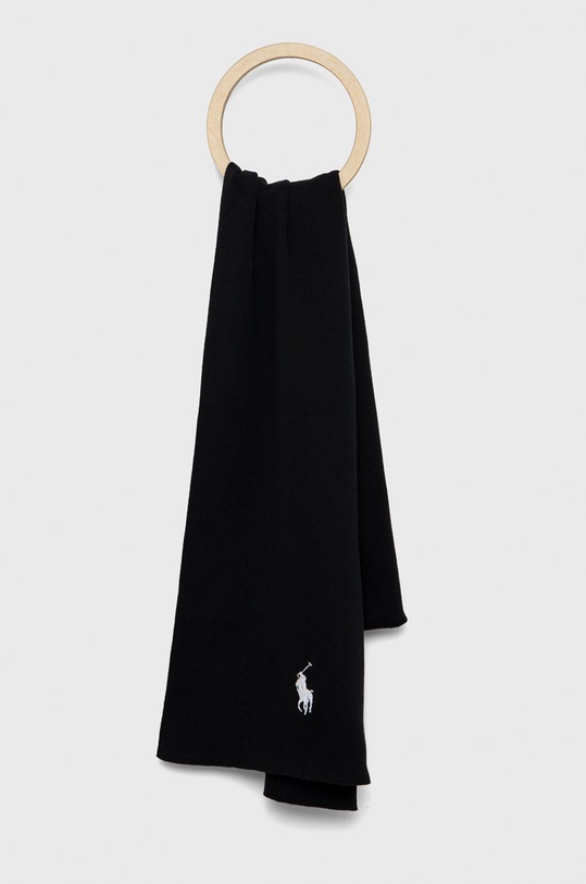 Βαμβακερό μαντήλι Polo Ralph Lauren βαμβάκι μαύρο 710886139005