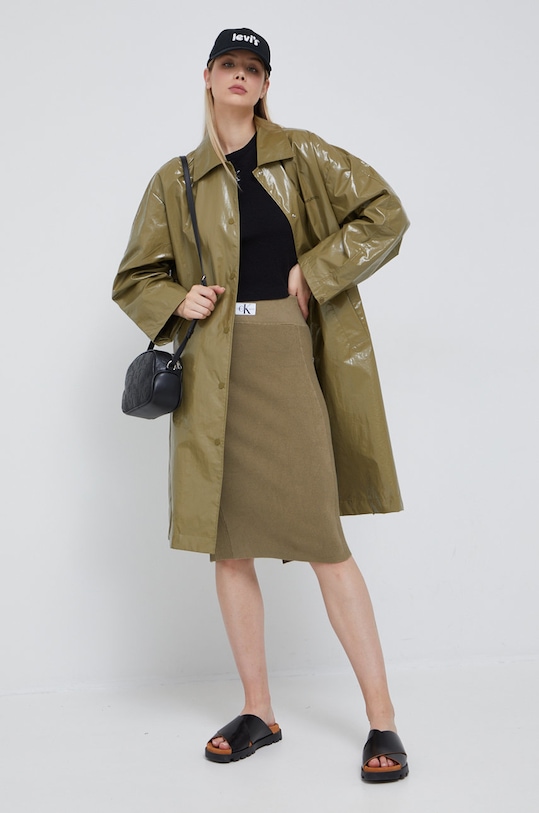 Suknja Calvin Klein Jeans bez uzorka zelena J20J218949.9BYY