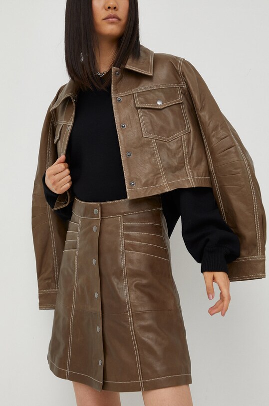 Îmbrăcăminte Gestuz fusta de piele 10906292 maro