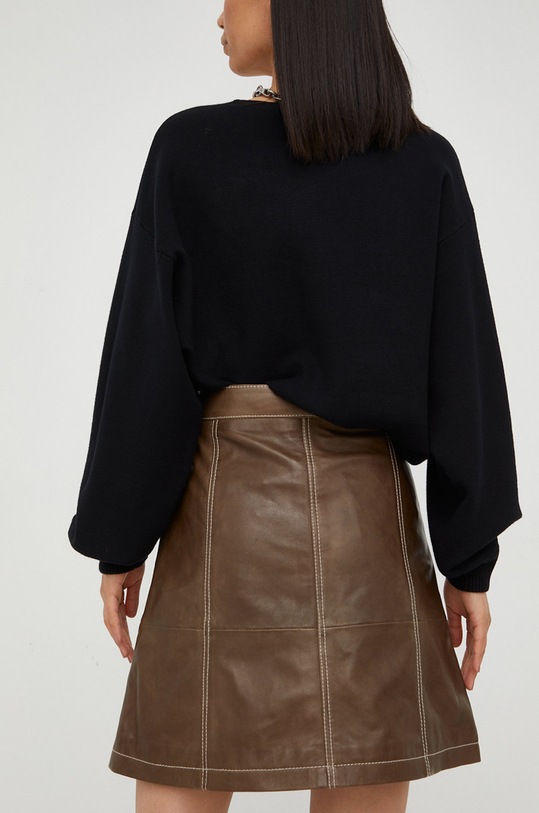 Gestuz fusta de piele maro 10906292
