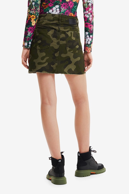 Desigual spódnica bawełniana zielony 22WWFN01