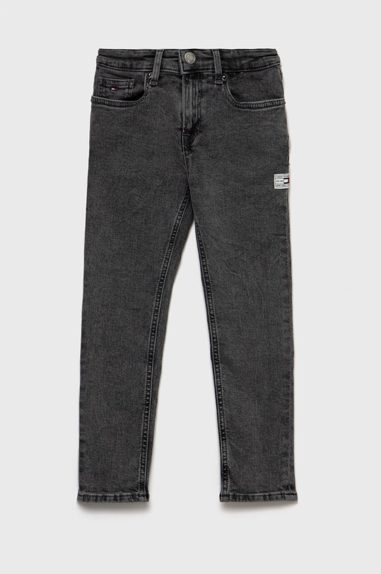 Dječje traperice Tommy Hilfiger bez uzorka siva KB0KB07483.9BYY