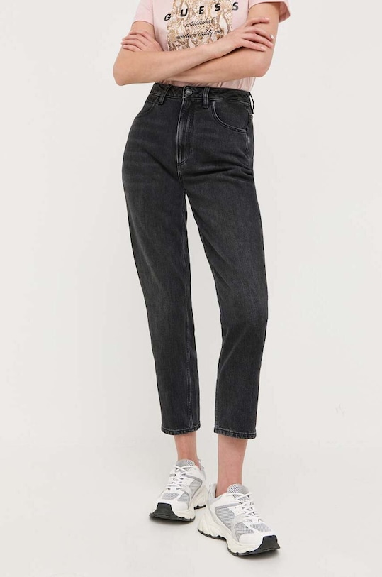 Τζιν παντελόνι Guess Planet friendly μαύρο W2YA21.D4QD1