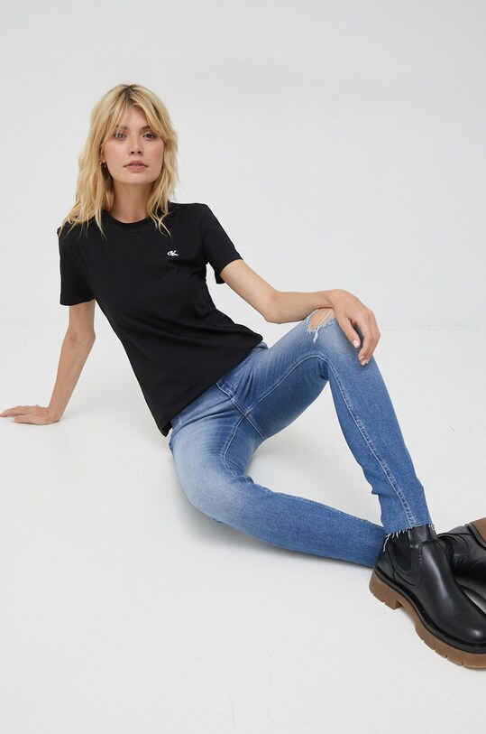 Kavbojke Calvin Klein Jeans Rise J20J219514.9BYY modra AW22