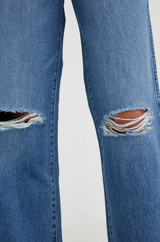 Wrangler blugi din bumbac Mom Relaxed Patty albastru W24M73Y27