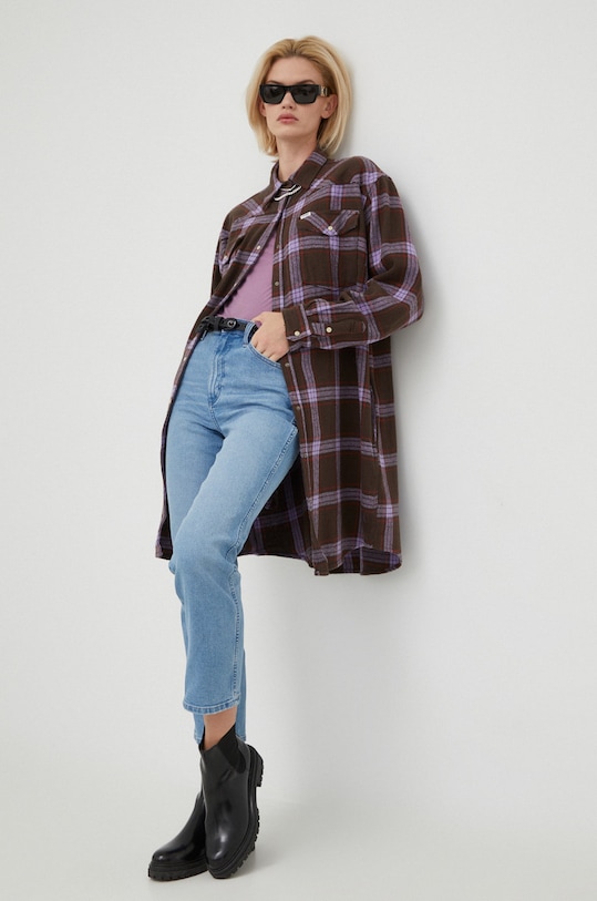 Wrangler jeansy Planet friendly fioletowy W2H2U8Z24