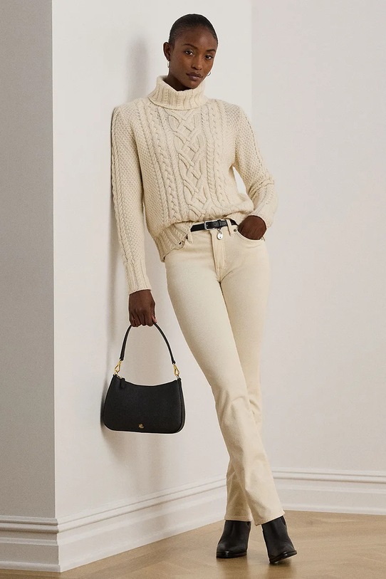 Lauren Ralph Lauren spodnie sztruksowe 200881935001 czarny