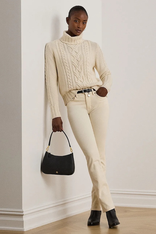 Lauren Ralph Lauren spodnie sztruksowe 200881935001 czarny